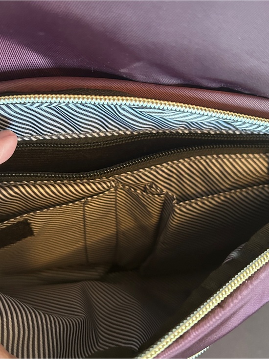 Kenneth Cole Reaction Plum Nylon Backpack with Gold Zippers main image 9
